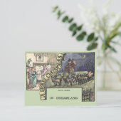 ヴィンテージクリスマスサンタトインデナーと子供 ポストカード (スタンド正面)