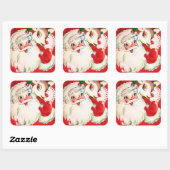 ヴィンテージクリスマスサンタトインデナーレトロステッカー スクエアシール (シート)