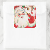 ヴィンテージクリスマスサンタトインデナーレトロステッカー スクエアシール (バッグ)