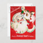 ヴィンテージクリスマスサンタトインデナーレトロポストカード シーズンポストカード (正面/裏面)