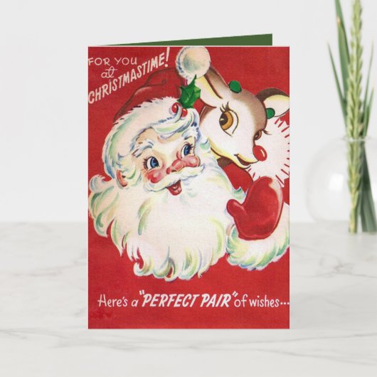 ヴィンテージクリスマスサンタトインデナー追加文字カード シーズンカード (正面)