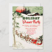 ヴィンテージクリスマスサンタトナイナーディナーパーティー 招待状 (正面)