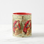 ヴィンテージクリスマスサンタパッティングチャイルドバッグ マグカップ (中央)