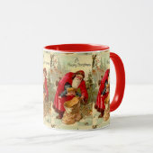 ヴィンテージクリスマスサンタパッティングチャイルドバッグ マグカップ (正面右)