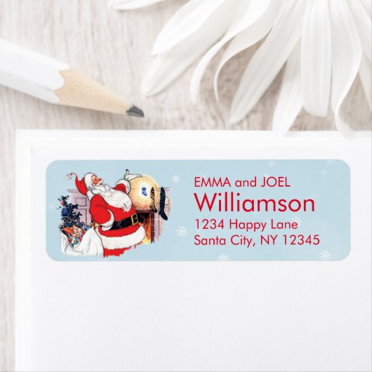 ヴィンテージクリスマスサンタフィレス差出人住所 ラベル (インサイチュ)