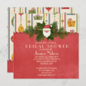 ヴィンテージクリスマスサンタブライダルシャワー 招待状 (正面/裏面)