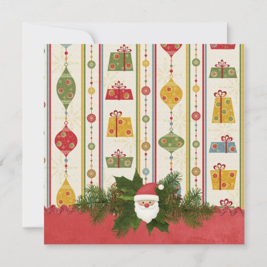 ヴィンテージクリスマスサンタブライダルシャワー 招待状 (裏面)