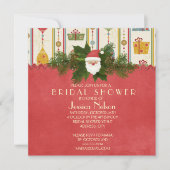 ヴィンテージクリスマスサンタブライダルシャワー 招待状 (正面)