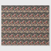 ヴィンテージクリスマスサンタホリデータイルパーティー ラッピングペーパー (フラット)