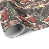 ヴィンテージクリスマスサンタホリデータイルパーティー ラッピングペーパー (ロールコーナー)