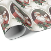 ヴィンテージクリスマスサンタホリデータイルパーティー ラッピングペーパー (ロールコーナー)