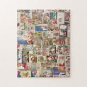 ヴィンテージクリスマスサンタホリデーデカップポストカード ジグソーパズル (縦)