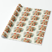 ヴィンテージクリスマスサンタホリデーパーティーラップ ラッピングペーパー (アンロールド)