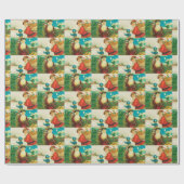 ヴィンテージクリスマスサンタホリデーラッピング紙 ラッピングペーパー (フラット)