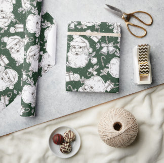 ヴィンテージクリスマスサンタラッピング紙 ラッピングペーパー