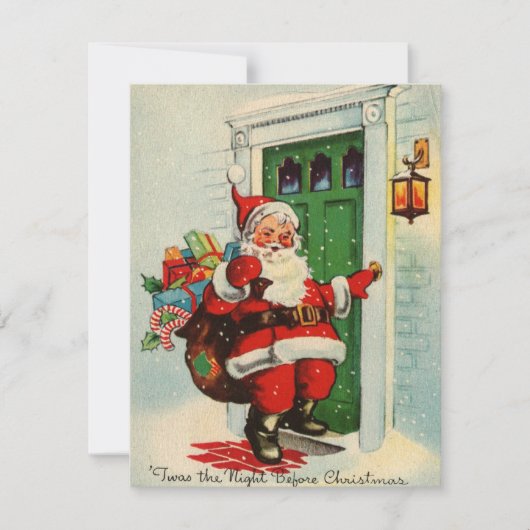 ヴィンテージクリスマスサンタリングや輪ズドアベル シーズンカード (正面)