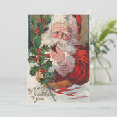 ヴィンテージクリスマスサンタ喫煙パイプ シーズンカード (スタンド正面)