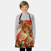 ヴィンテージクリスマスサンタ紙マッシュ エプロン (着用した状態)