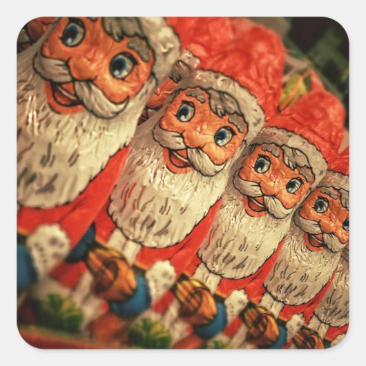 ヴィンテージクリスマスサンタ紙マッシュ スクエアシール (正面)