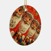 ヴィンテージクリスマスサンタ紙マッシュ セラミックオーナメント (右)