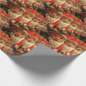 ヴィンテージクリスマスサンタ紙マッシュ ラッピングペーパー (角)