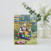 ヴィンテージクリスマスサンタ裁縫人形招待状 招待状 (スタンド正面)