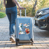 ヴィンテージクリスマスサンタ雪だるまガールズ装飾品 シール (スーツケースインサイチュ)