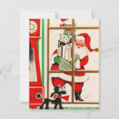 ヴィンテージクリスマスサンタ&ドッグ シーズンカード (正面)