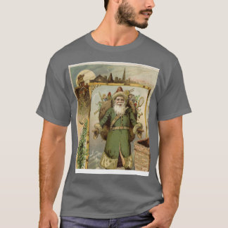 ヴィンテージクリスマスサンタinグリーン tシャツ