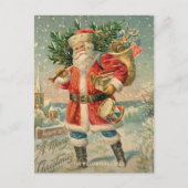 ヴィンテージクリスマスサンタUSAカスタム家族の写真 ポストカード (正面)