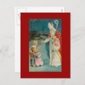 ヴィンテージクリスマスサンニコラス シーズンポストカード (正面/裏面)