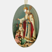 ヴィンテージクリスマスサンニコラス セラミックオーナメント (左)