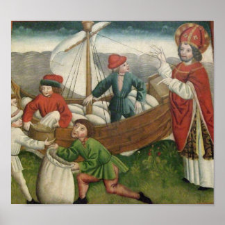 ヴィンテージクリスマスサンニコラス ポスター