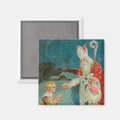 ヴィンテージクリスマスサンニコラス マグネット (正面/裏面)