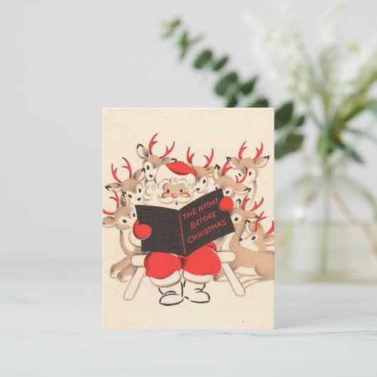 ヴィンテージクリスマスサン読タからトナカイ シーズンカード (スタンド正面)