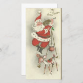 ヴィンテージクリスマスサン遊タの音楽 シーズンカード (正面/裏面)