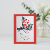 ヴィンテージクリスマスサン飛んでいるタ シーズンカード (スタンド正面)