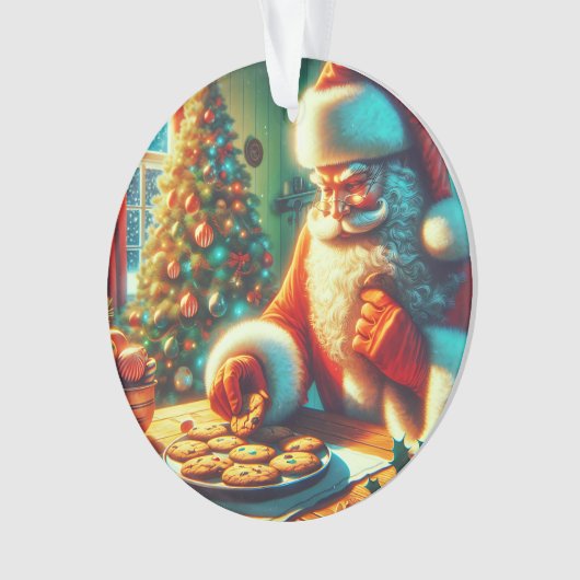 ヴィンテージクリスマスサン食べタのクッキー オーナメント (正面)