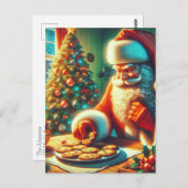 ヴィンテージクリスマスサン食べタのクッキー ポストカード (正面/裏面)