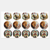 ヴィンテージクリスマスサーカスギフトラベル ラベル (シート)