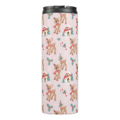 ヴィンテージクリスマスシカとキノコの家のパターン タンブラー (裏面)