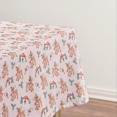 ヴィンテージクリスマスシカとキノコの家のパターン テーブルクロス (インサイチュ)