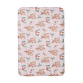 ヴィンテージクリスマスシカとキノコの家のパターン バスマット (正面縦)