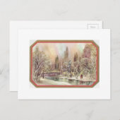 ヴィンテージクリスマスシティシーン シーズンポストカード (正面/裏面)