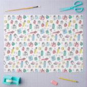 ヴィンテージクリスマスショッピングかわいい手描きギフト 薄葉紙 (クラフト)