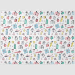 ヴィンテージクリスマスショッピングかわいい手描きギフト 薄葉紙