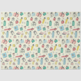 ヴィンテージクリスマスショッピングかわいい手描きギフト 薄葉紙