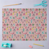 ヴィンテージクリスマスショッピングかわいい手描きギフト 薄葉紙 (クラフト)