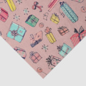 ヴィンテージクリスマスショッピングかわいい手描きギフト 薄葉紙 (詳細)