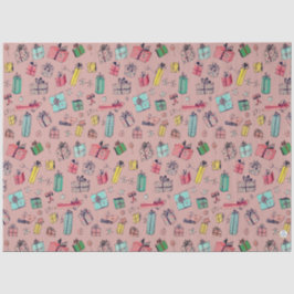 ヴィンテージクリスマスショッピングかわいい手描きギフト 薄葉紙